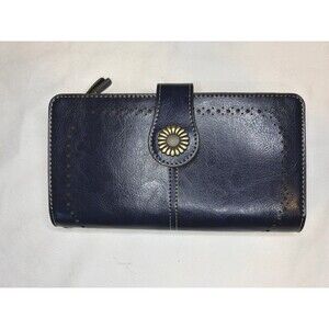 Lavemi Blue RFID Blocking Leather Credit Cards Wallet Women Leather New